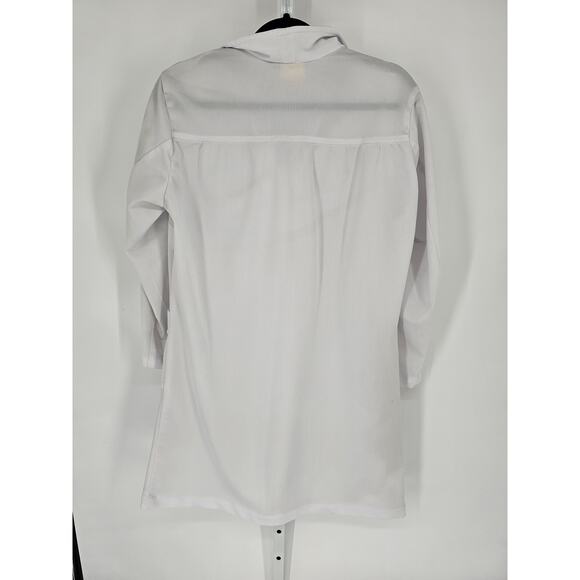 Classic Uniforms Women's White Long Sleeve Button-Down Lab Coat Size 16 - Picture 2 of 4